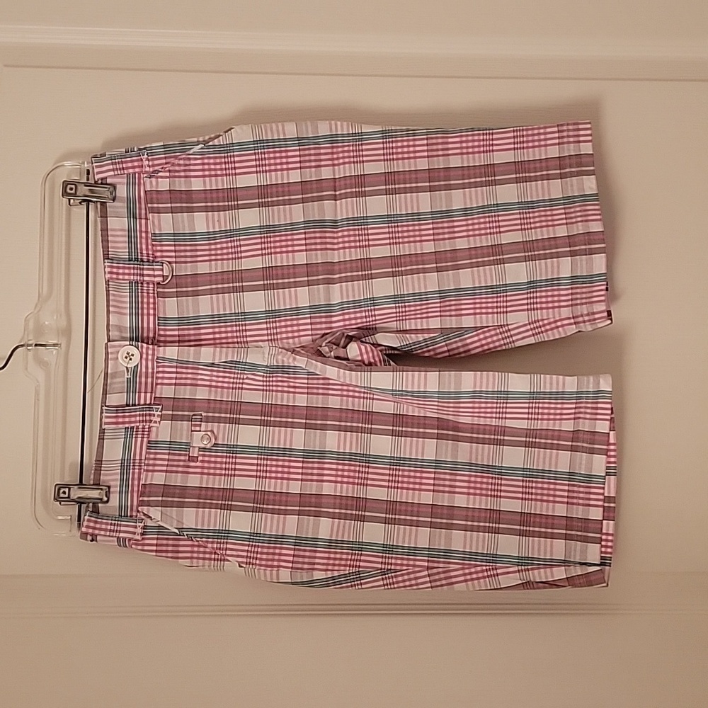 Lija Women's Plaid Golf Bermuda Cotton Blend Stretch Shorts Size 4, EUC